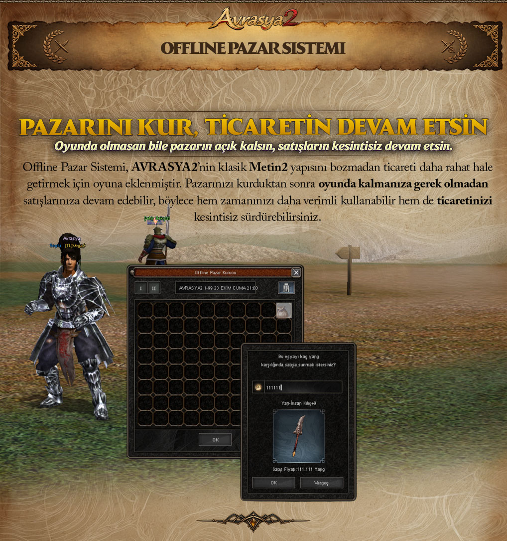 Metin2 offline pazar sistemi: pazarını kur, ticaretin devam etsin