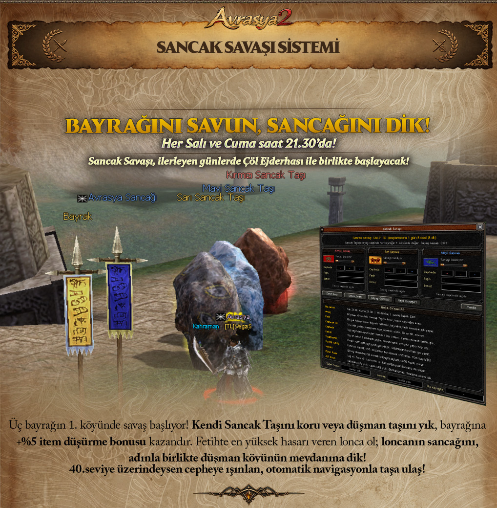Metin2 sancak savaşı: bayrağını savun, sancağını dik