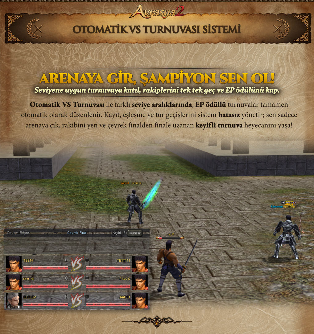 Metin2 PvP otomatik VS turnuvası: arenaya gir, şampiyon sen ol, EP ödülünü kap